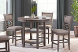 BRIZA Gray 5 Piece Counter Height Set