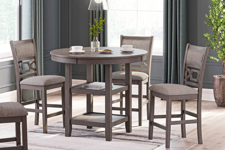 BRIZA Gray 5 Piece Counter Height Set