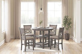 BRIZA Gray 5 Piece Counter Height Set