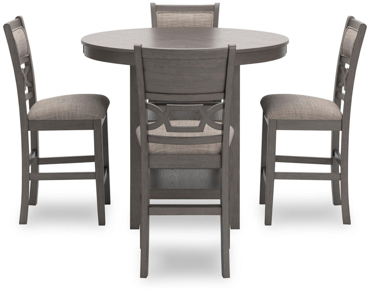 BRIZA Gray 5 Piece Counter Height Set