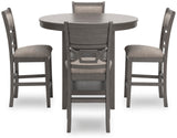 BRIZA Gray 5 Piece Counter Height Set