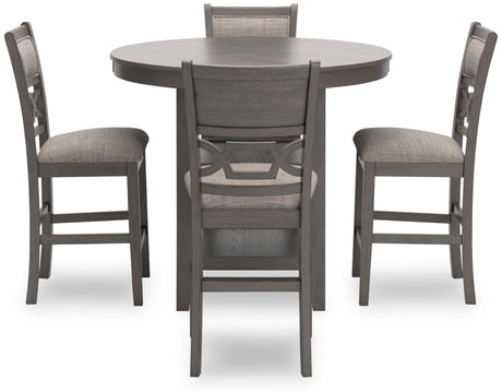 BRIZA Gray 5 Piece Counter Height Set