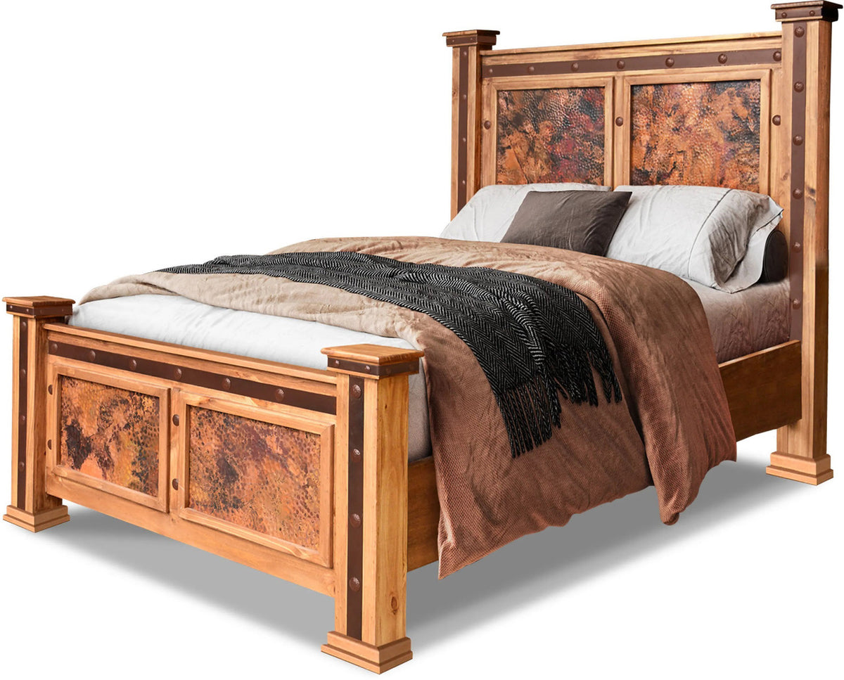 BROCK Rustic/Copper Panel Bed