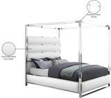 BRUNA Black Leatherette & Acrylic Canopy Bed