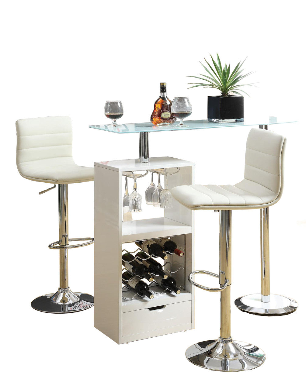 BAXTER White Bar Height Set