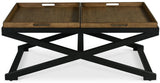 BECKETT 48" Wide Coffee Table with Trays
