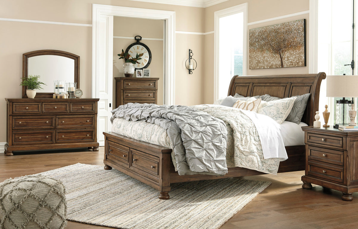 BELTON Light Brown Storage Bedroom Set