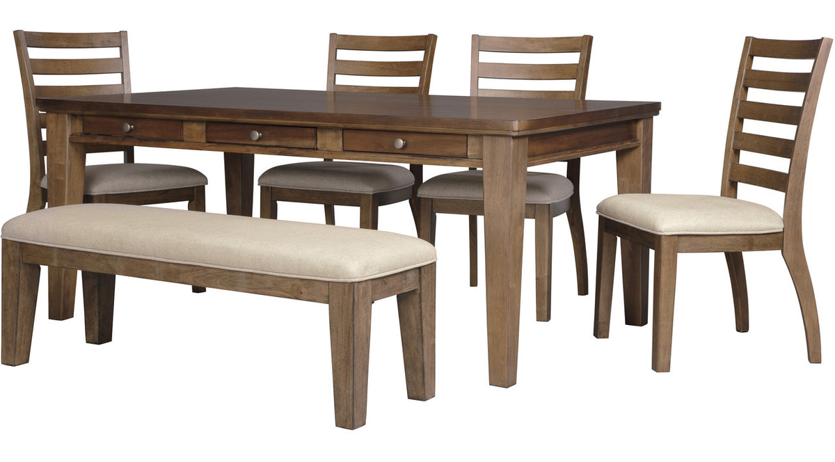 Belton 6 Piece Dining Set with Bench