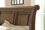 BELTON Light Brown Sleigh Bed