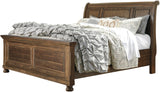 BELTON Light Brown Sleigh Bed