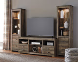 BENNI Rustic Brown 105" Wide 3 Piece Entertainment Unit
