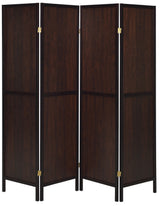 BETHEL Brown 4-Panel Room Divider