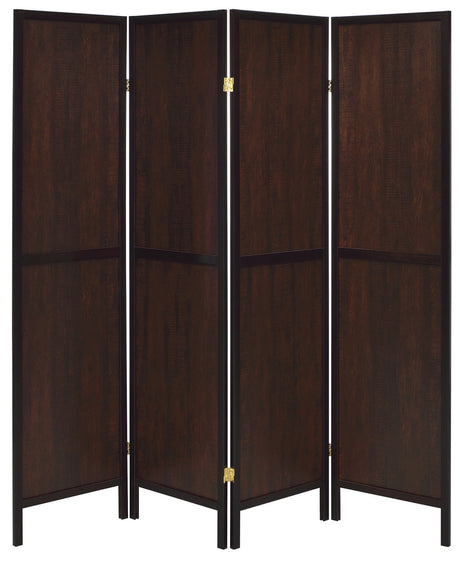 BETHEL Brown 4-Panel Room Divider