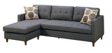 FABIOS Blue Gray Linen 86" Wide Reversible Sectional