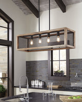 BREVYN Natural Wood Metal Pendant Light