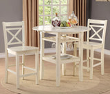 CADMUS Cream 3 Piece Counter Height Set