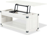 CALEB White 43" Wide Lift-Top Coffee Table (RTA)