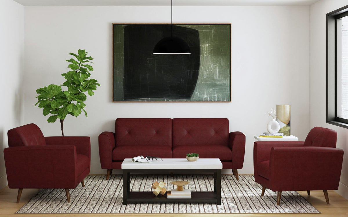 CAMBIANO Red 86" Wide x 36" Height Sofa