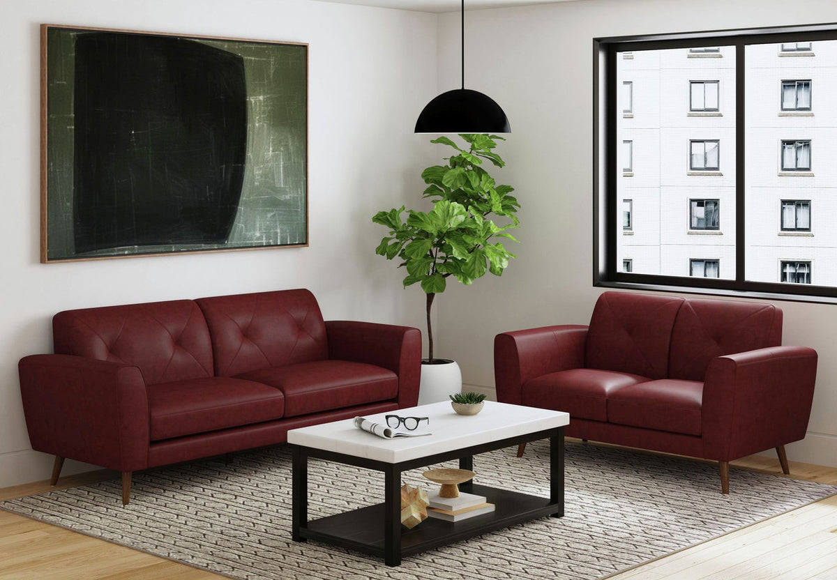 CAMBIANO Red 62" Wide x 36" Height Loveseat