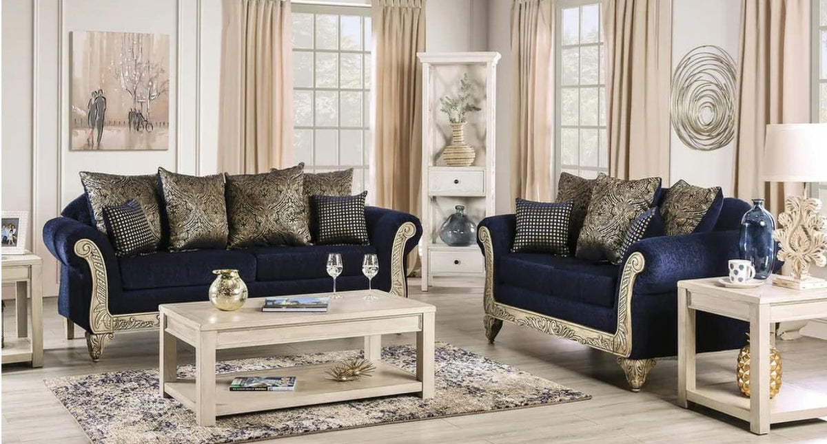 CAMDEN Navy Blue Sofa and Loveseat