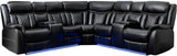 CARLILE Black 115" Wide Reclining Sectional with LED's