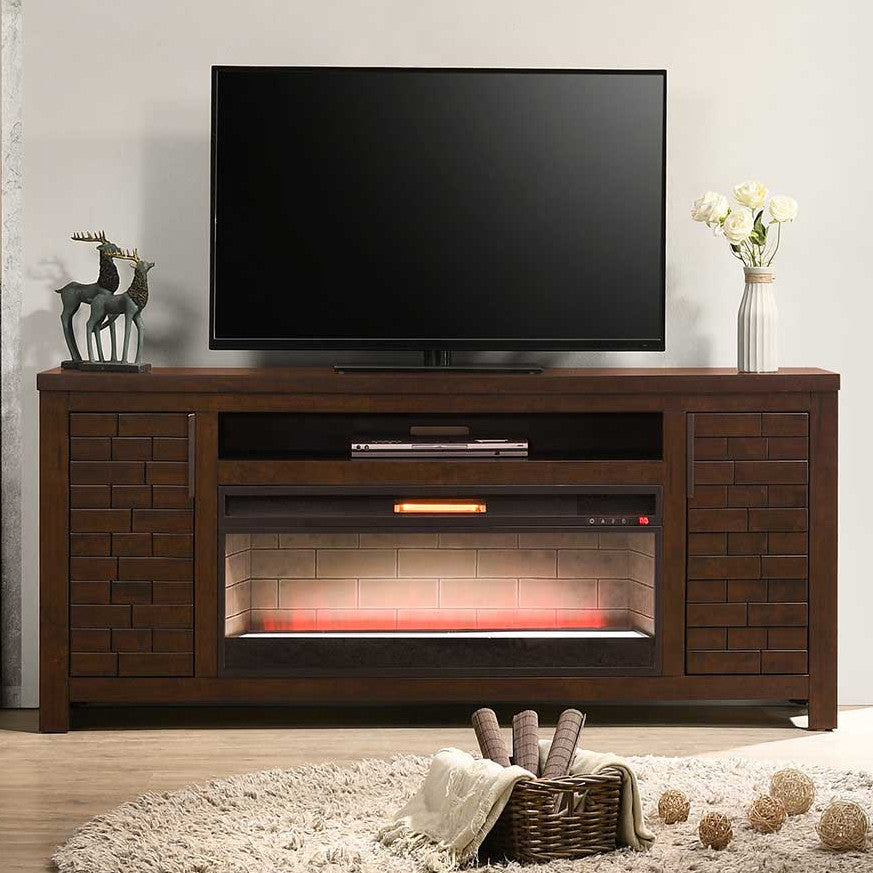 CARZO 74" Wide TV Stand with Fireplace