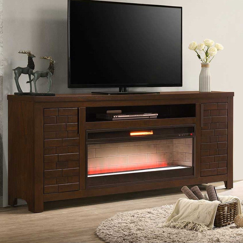 CARZO 74" Wide TV Stand with Fireplace