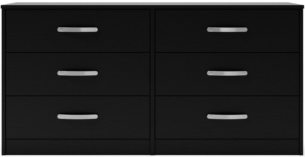 CASSIA Black 59" Wide x 29" Height 6-Drawer Dresser (RTA)