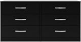 CASSIA Black 59" Wide x 29" Height 6-Drawer Dresser (RTA)