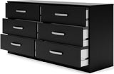 CASSIA Black 59" Wide x 29" Height 6-Drawer Dresser (RTA)