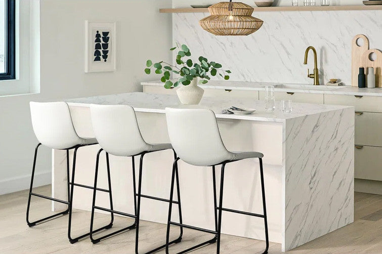 CAZIO White 19" Wide Counter Stool