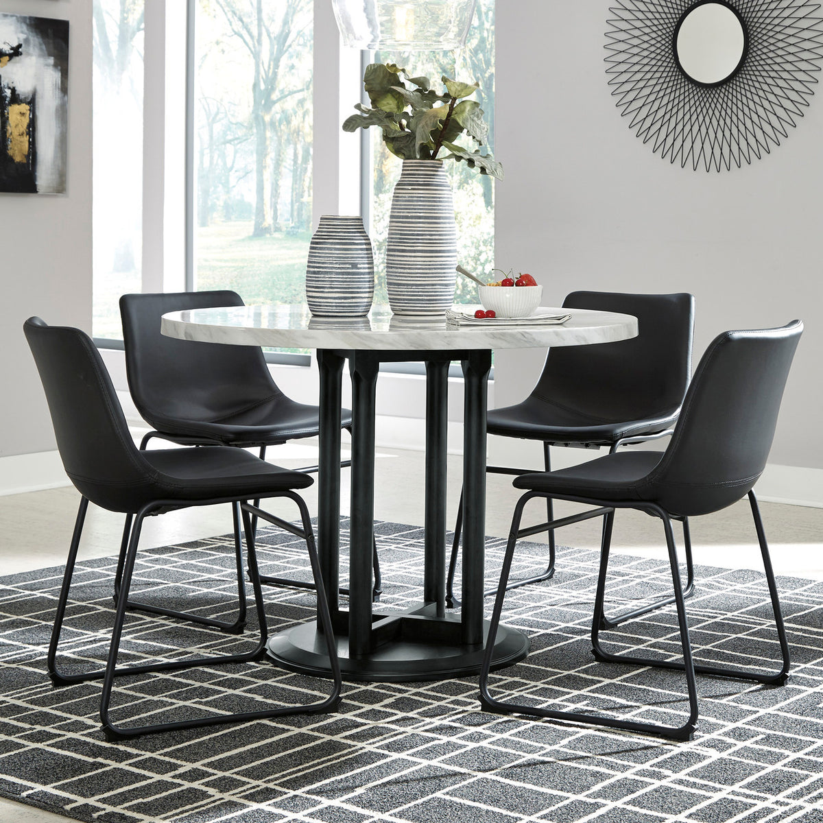 CAZIO Black 5 Piece Dining Height Set