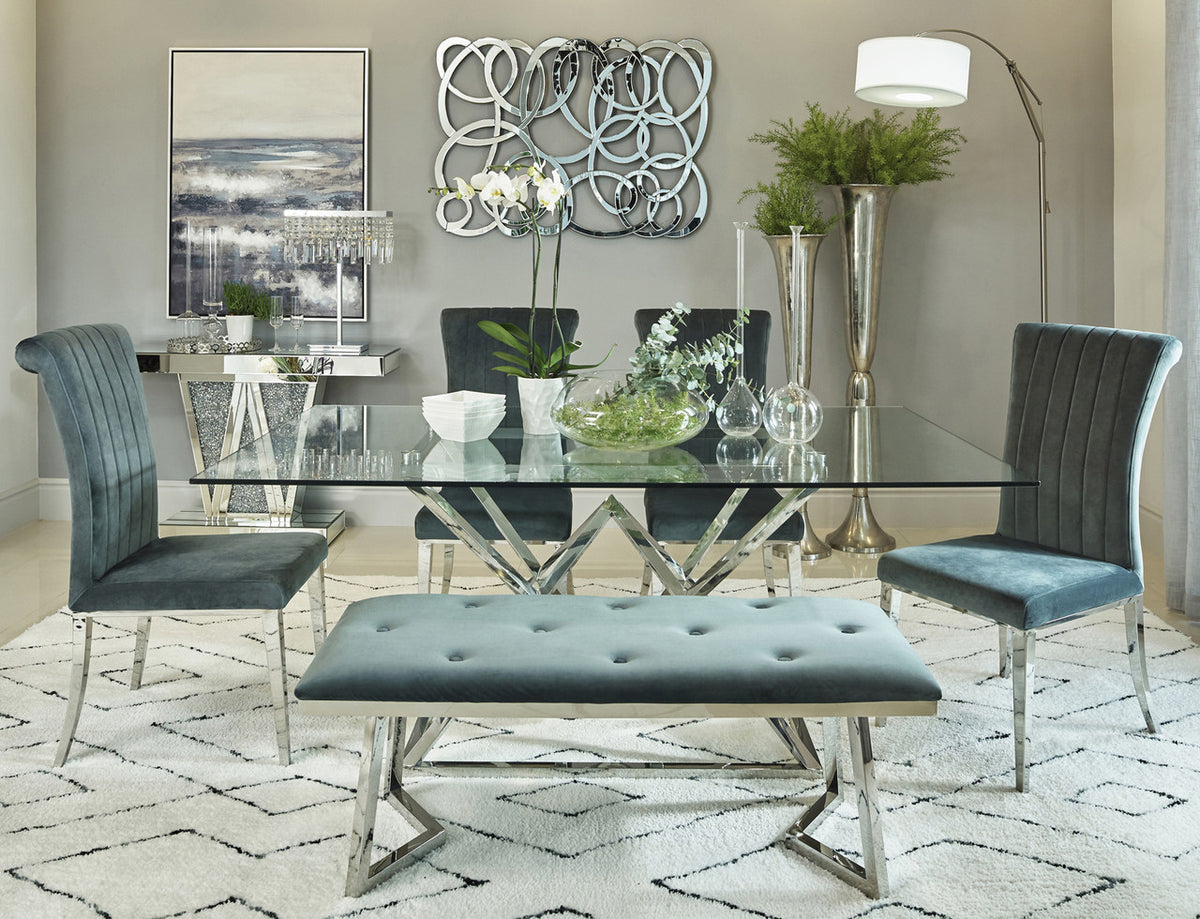 CECILIA 71" Wide Glass Table