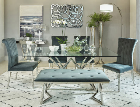 CECILIA 71" Wide Glass Table