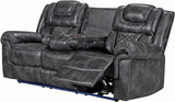 CENTENARY Gray 3 Piece Livingroom with Bluetooth Speakers & LED Lighting
