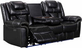 CENTENARY Black 3 Piece Livingroom with Bluetooth Speakers & LED Lighting