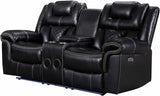 CENTENARY Black 3 Piece Livingroom with Bluetooth Speakers & LED Lighting