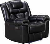 CENTENARY Black 3 Piece Livingroom with Bluetooth Speakers & LED Lighting