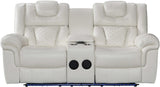 CENTENARY White 3 Piece Livingroom with Bluetooth Speakers & LED Lighting