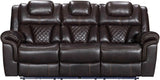 CENTENARY Brown 3 Piece Livingroom with Bluetooth Speakers & LED Lighting