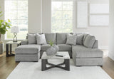 CENTERFIELD Gray 125" Wide Double Chaise Sectional
