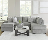 CENTERFIELD Gray 125" Wide Double Chaise Sectional