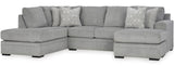 CENTERFIELD Gray 125" Wide Double Chaise Sectional