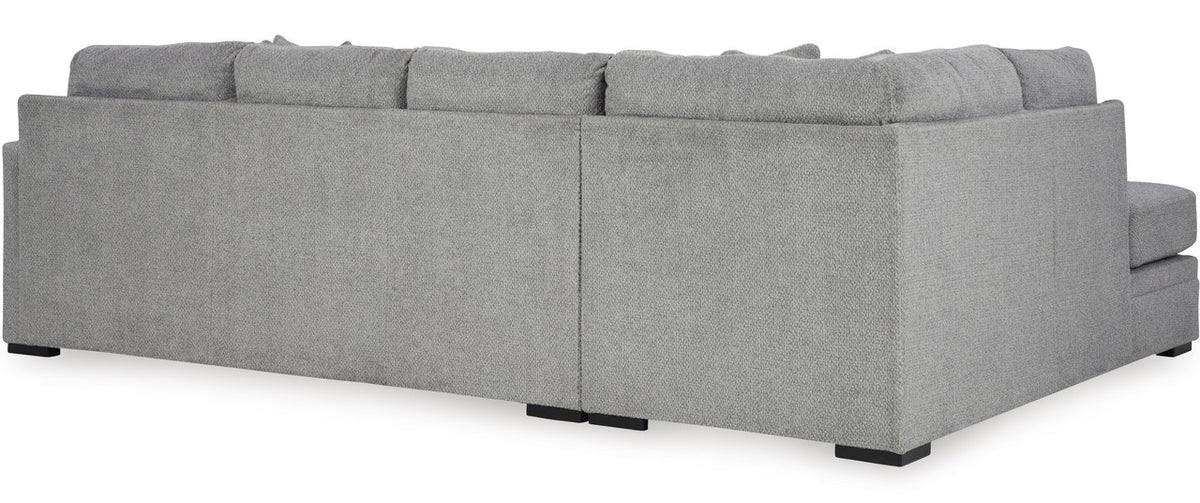 CENTERFIELD Gray 125" Wide Double Chaise Sectional
