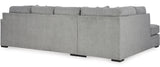 CENTERFIELD Gray 125" Wide Double Chaise Sectional