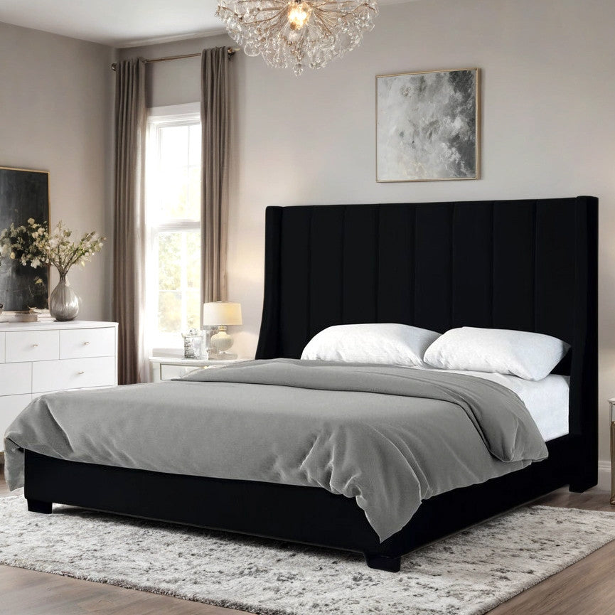 CHANTAL Black Boucle 72" Tall Bed