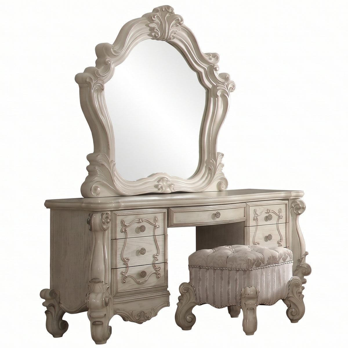 CHAPELHILL Bone White 67" Wide Vanity & Mirror