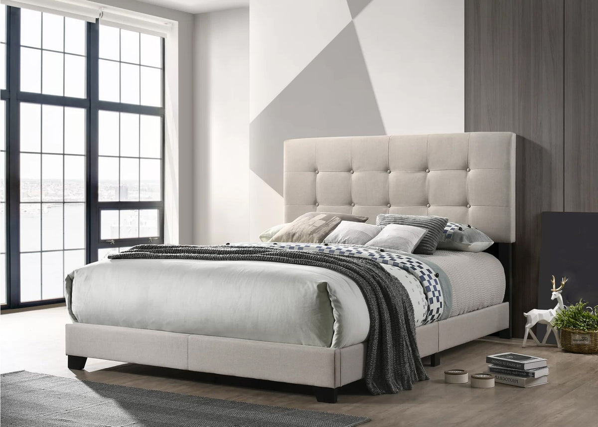 CHAPLIN Beige Tufted Bed