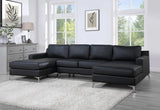 CHIYO Black 122" Wide Double Chaise Sectional