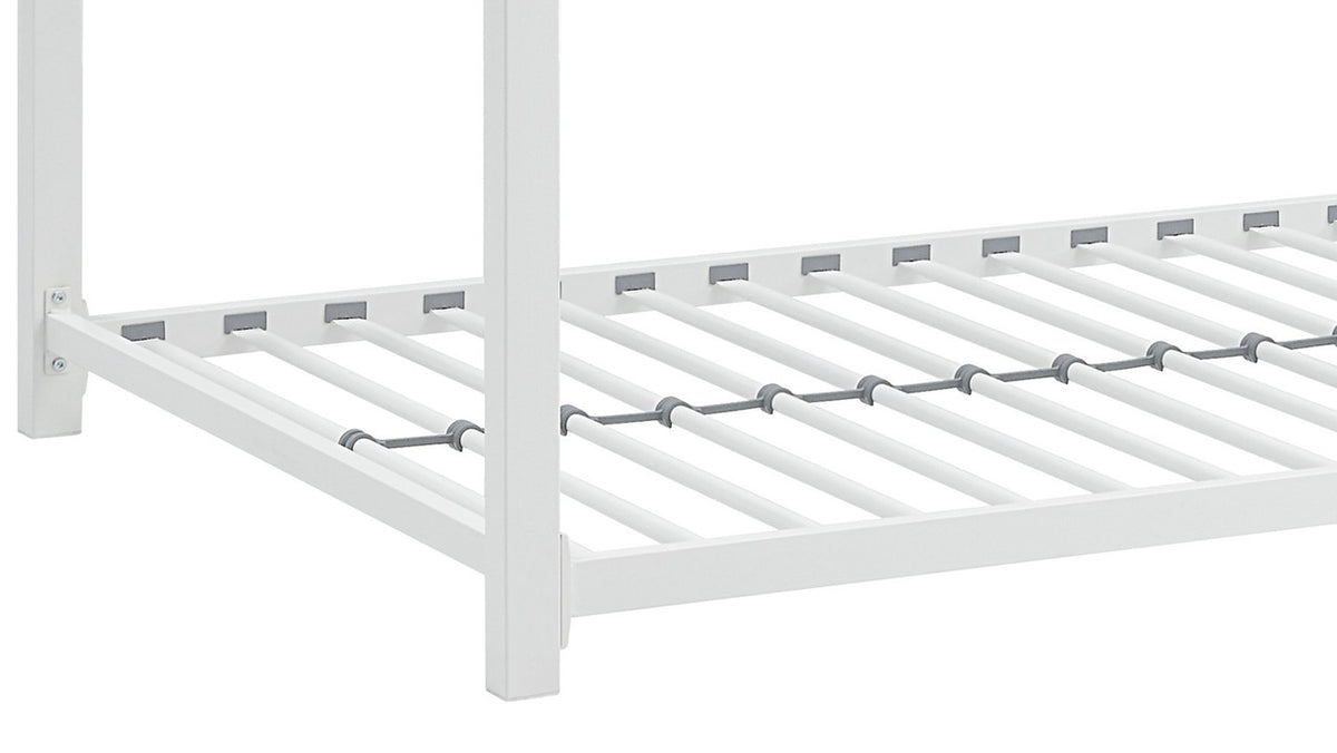 CHLOE White Metal 78" Wide x 54" Height Twin Bunkbed
